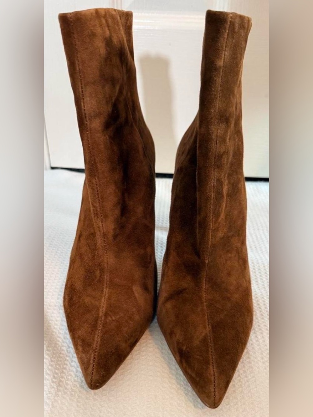 Women's Brown Suede Pointed-Toe Ankle Boots